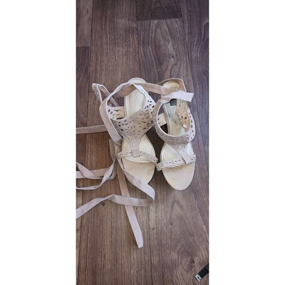 Bamboo Lace Up Wedge Sandals